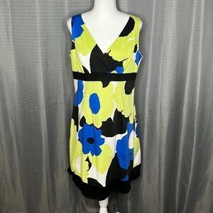 dBY LTD LIME GREEN BLUE FLORAL DRESS SIZE 12
